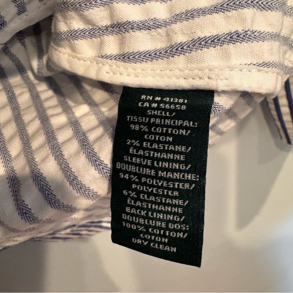 Lauren Ralph Lauren Seersucker Cotton Blazer Size 10 - Picture 6 of 8
